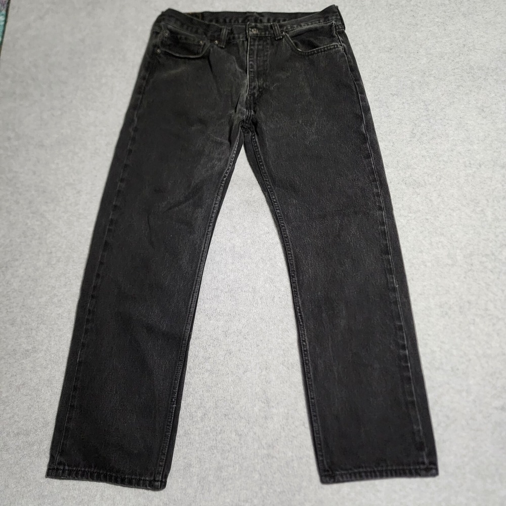Levi Strauss Levi's 505 Jeans Men 36 x 32 Straight Leg Regular Fit Black Levis